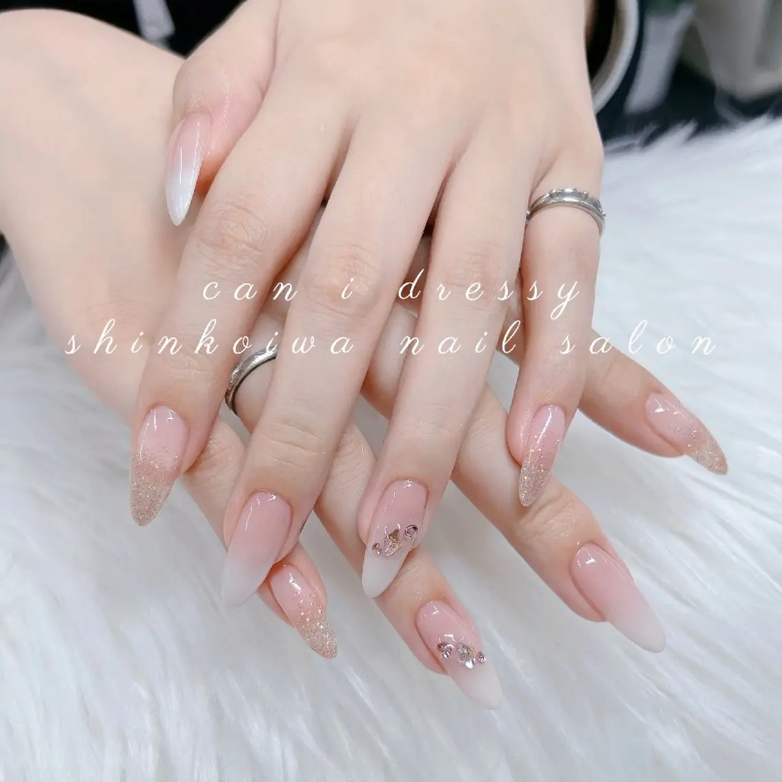 ネイル ロングネイル シンプルネイル ハンドネイル キャンアイドレッシー 新小岩のネイルデザイン