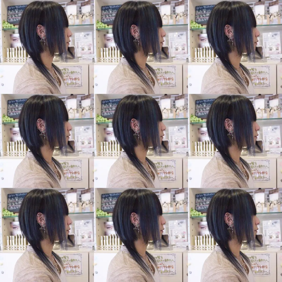 ミディアム カラー ブルーカラー デザインカラー インナーカラー 松本 美香のヘアスタイル