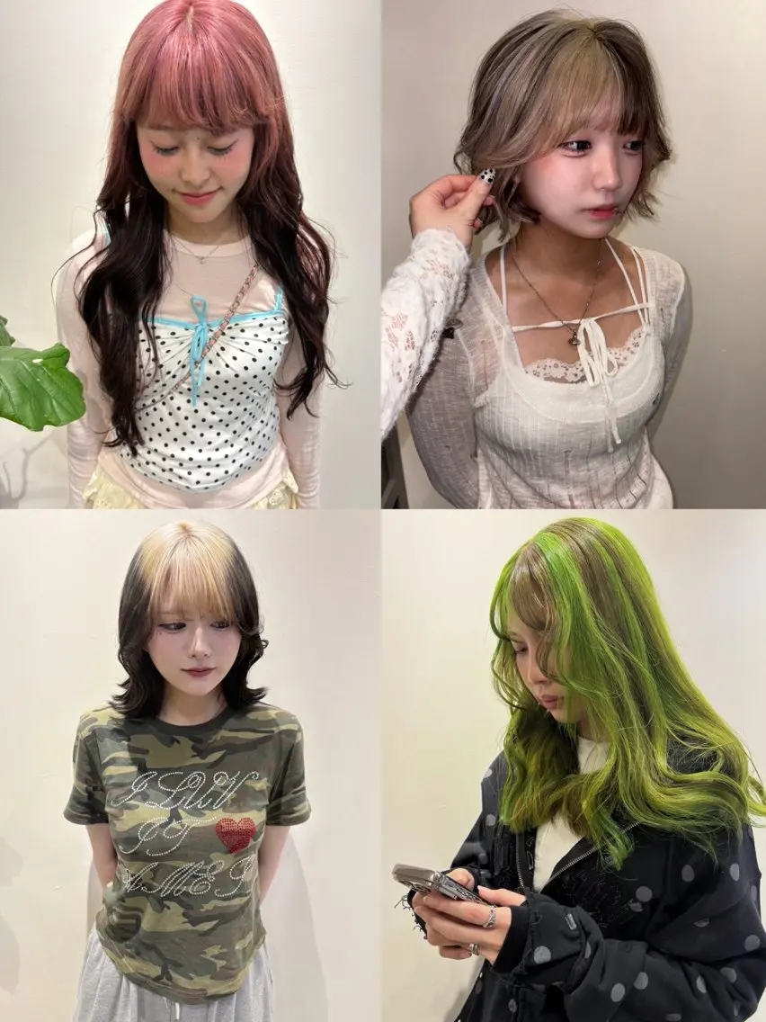 ロング カラー ヘアカラー ヨシノ マナウのヘアスタイル