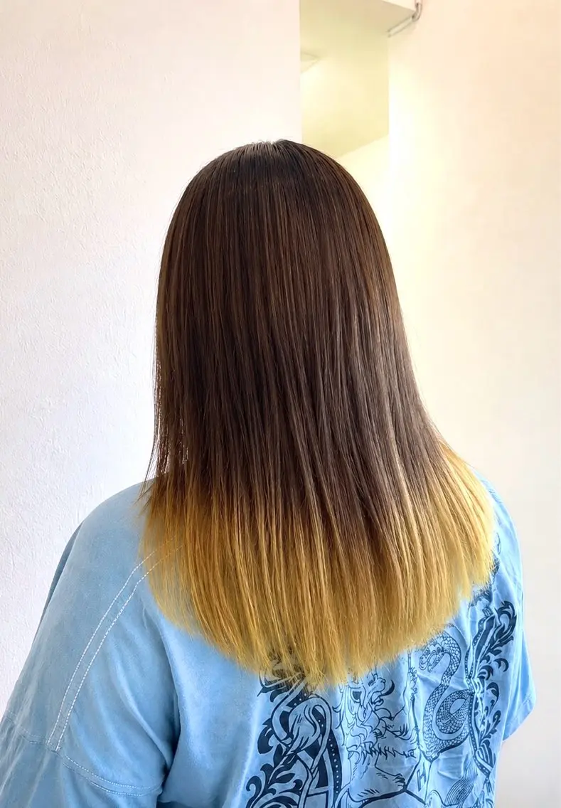 セミロング セミロングパーマ ハイライト 髪質改善 縮毛矯正 トリートメント ヘアカラー マルタ/金沢 /透明感カラーのヘアスタイル