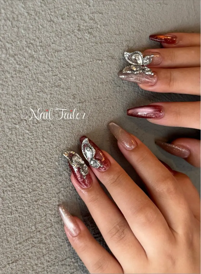 ネイル フラッシュネイル フラッシュマグ キラキラネイル ロングネイル マグネットネイル ハンドネイル NailTailor ネイルテイラーのネイルデザイン