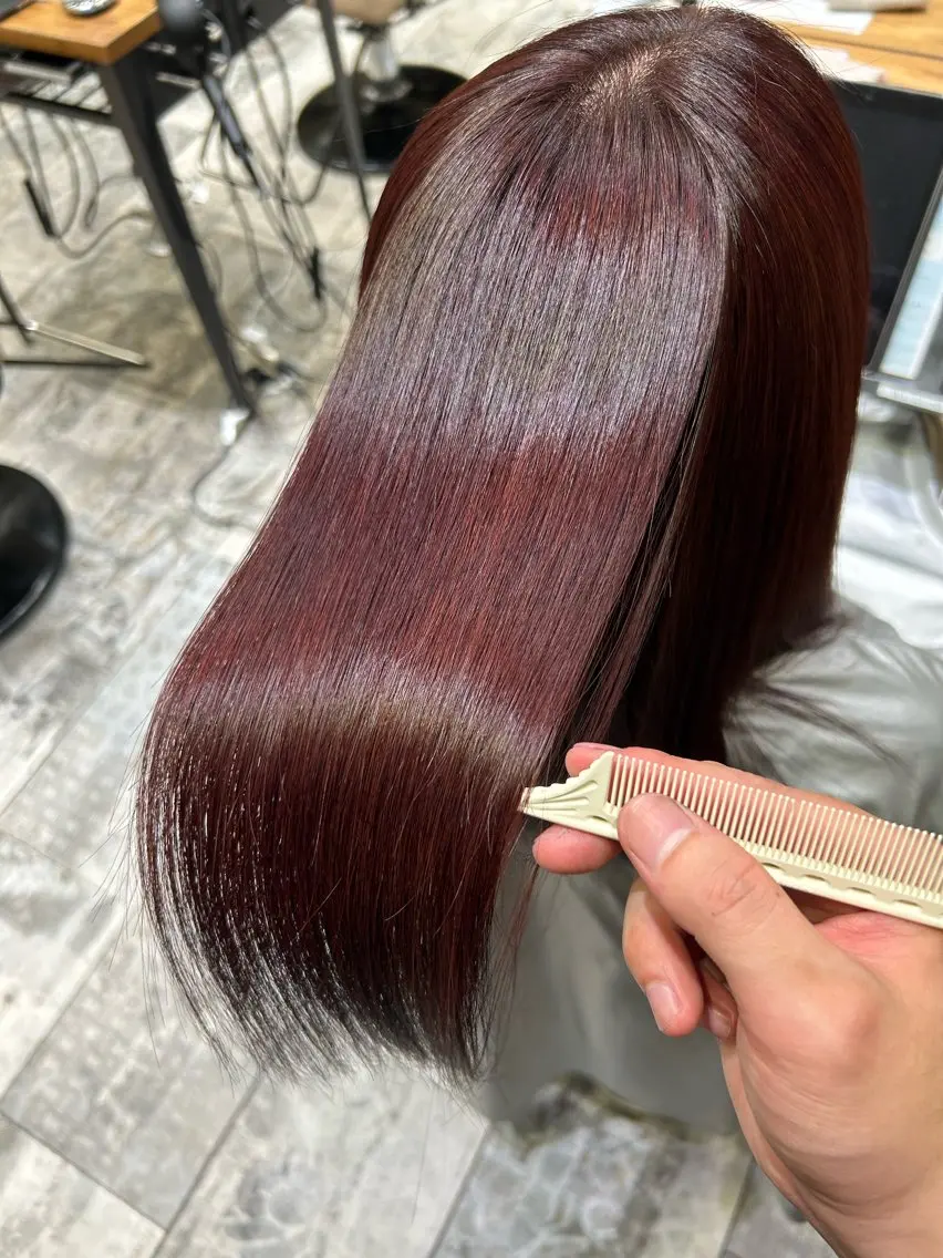 ロング カラー パーマ カット ヘアカラー 縮毛矯正 トリートメント 新宿✨顔周りカット 韓国ヘア/坂本亜裟海のヘアスタイル