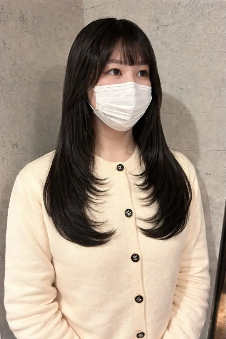セミロング カラー ダークグレー ダークグレージュ グレージュ レイヤーカット カット ヘアカラー トリートメント パーソナルカラー 診断🍀マリンのヘアスタイル