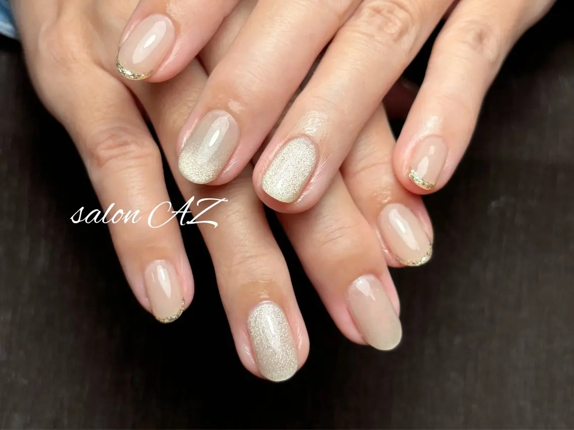 ネイル アートネイル 長さ出し フットネイル フレンチネイル ジェルネイル ハンドネイル salon AZのネイルデザイン