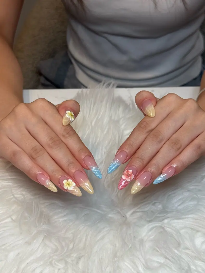 ネイル クリアネイル ドット フラッシュネイル フレンチネイル マグネットネイル ハンドネイル ハンドケア Aria Nail Beautyのネイルデザイン
