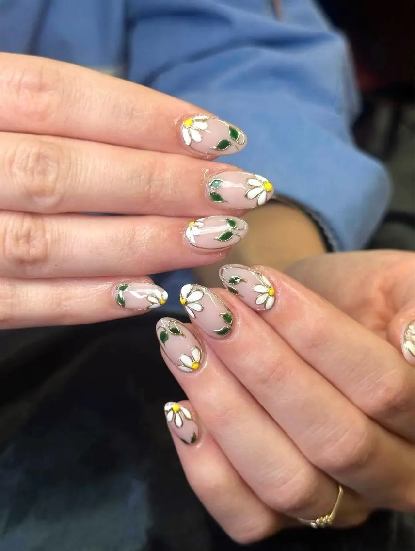 ネイル フラワーネイル ジェルネイル 韓国ネイル オフィスネイル シンプルネイル Iconic Nailのネイルデザイン