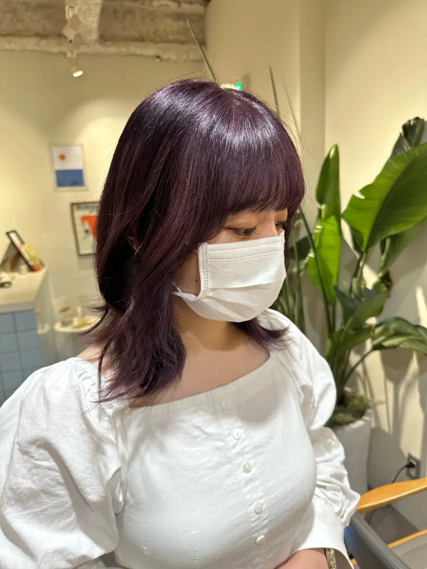 セミロング カラー ヘアカラー HANAME 原宿美容室のヘアスタイル