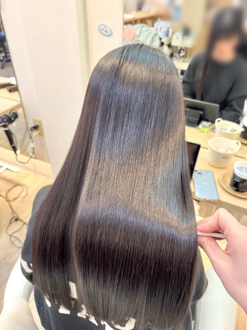 ロング パーマ 縮毛矯正 トリートメント 縮毛矯正 中川 真帆のヘアスタイル