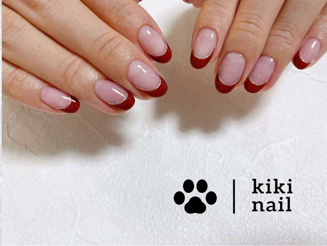 ネイル オーロラネイル フットネイル フレンチネイル ジェルネイル 韓国ネイル kiki nail たまプラーザのネイルデザイン