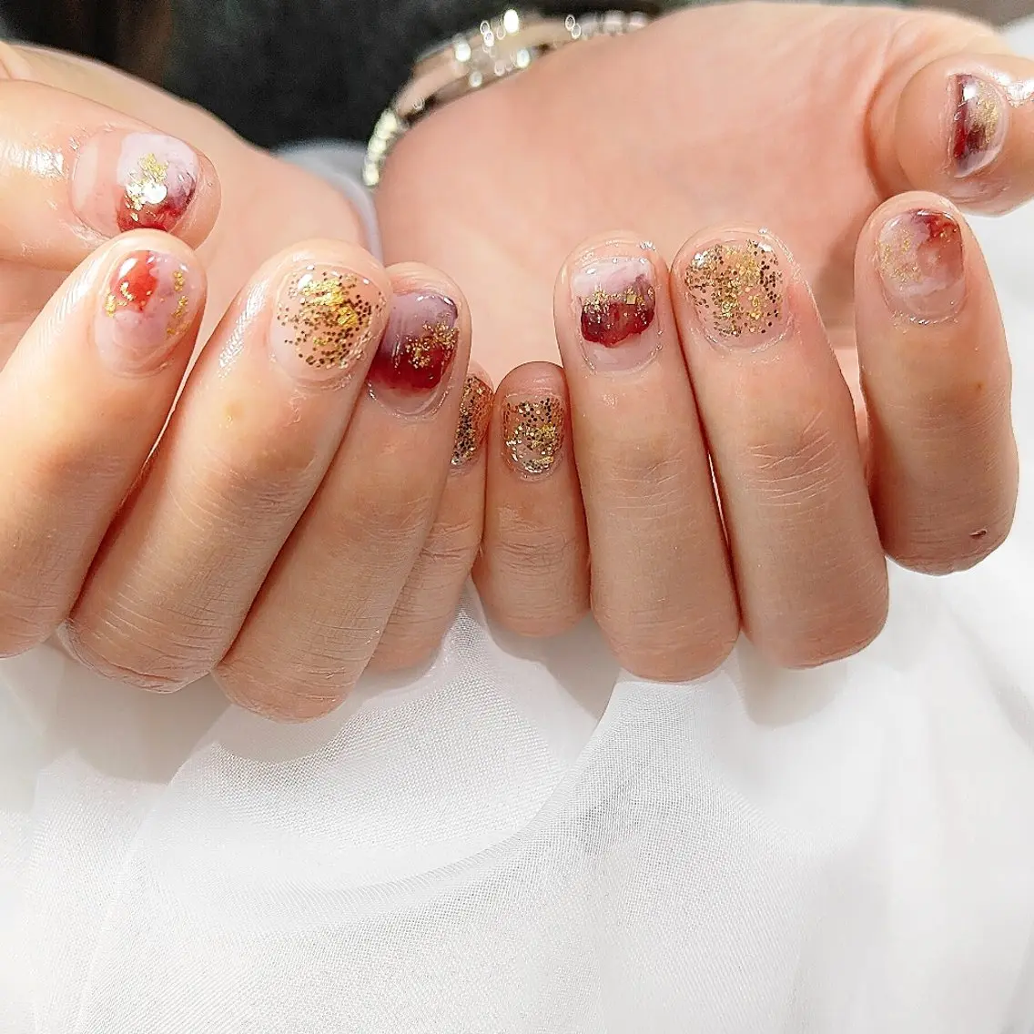 ネイル ニュアンスネイル ハンドネイル nefureru nailsalonのネイルデザイン