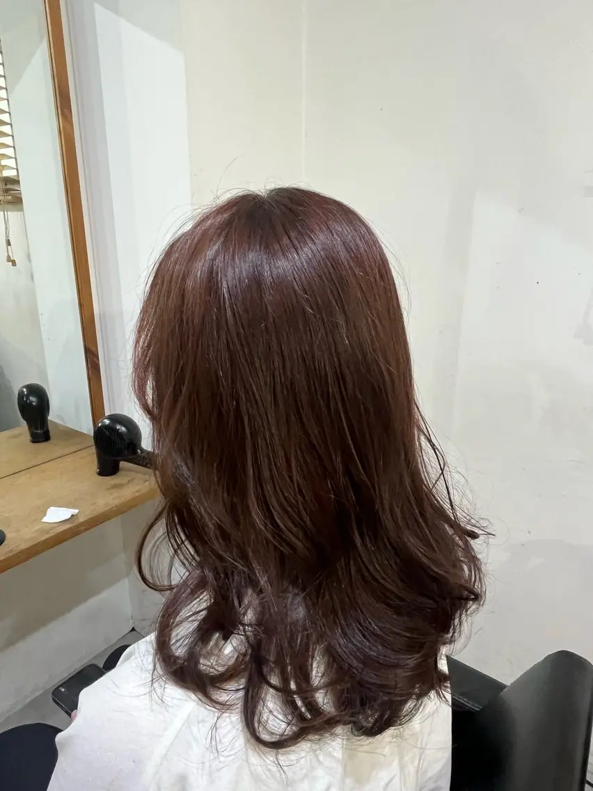 セミロング カラー ✨🎨ブリーチなし 透明感カラー✨美友のヘアスタイル
