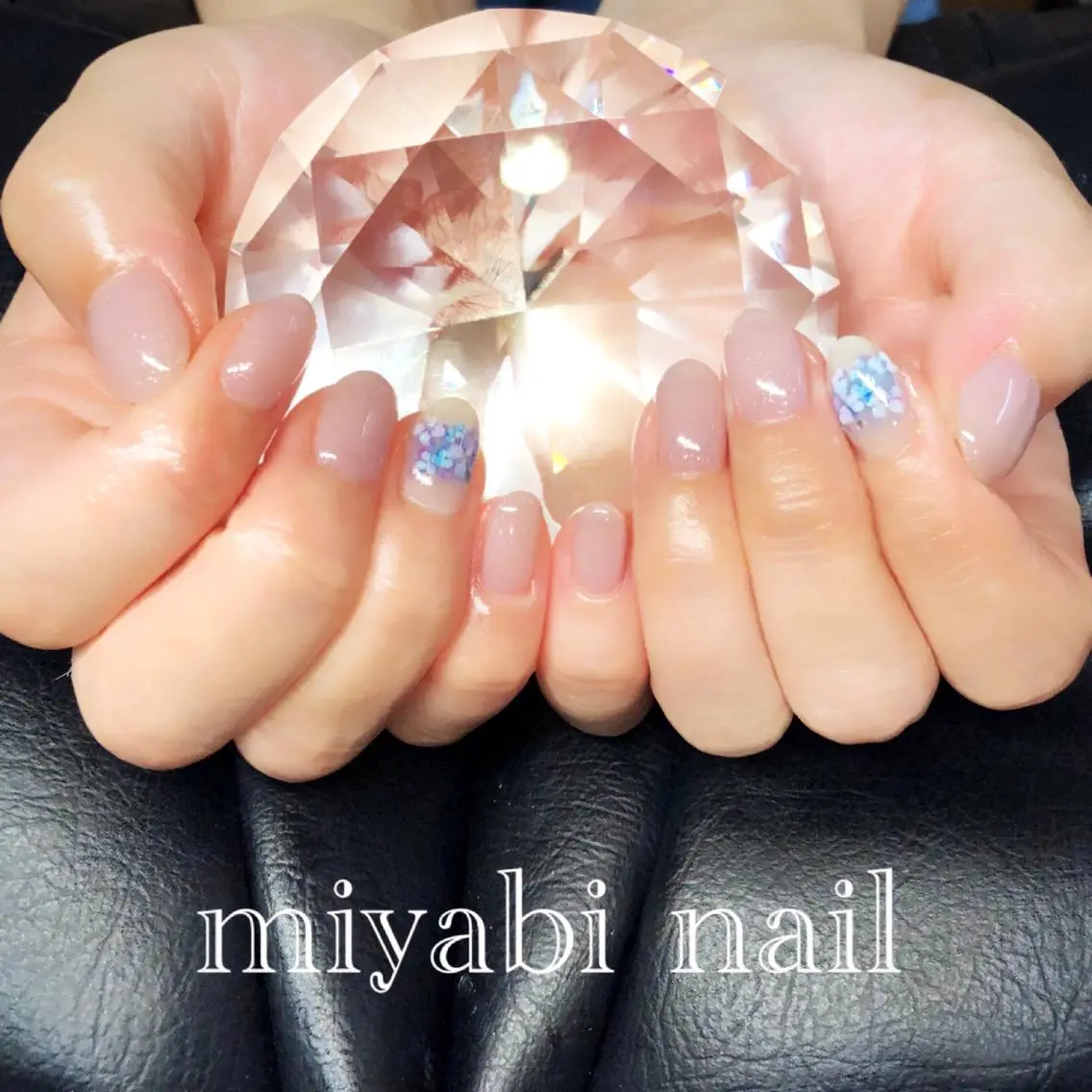 ネイル アートネイル ジェルネイル ラメ(グリッター) 持ち込み パープル ハンドネイル miyabi nail 桂川駅近くのネイルデザイン
