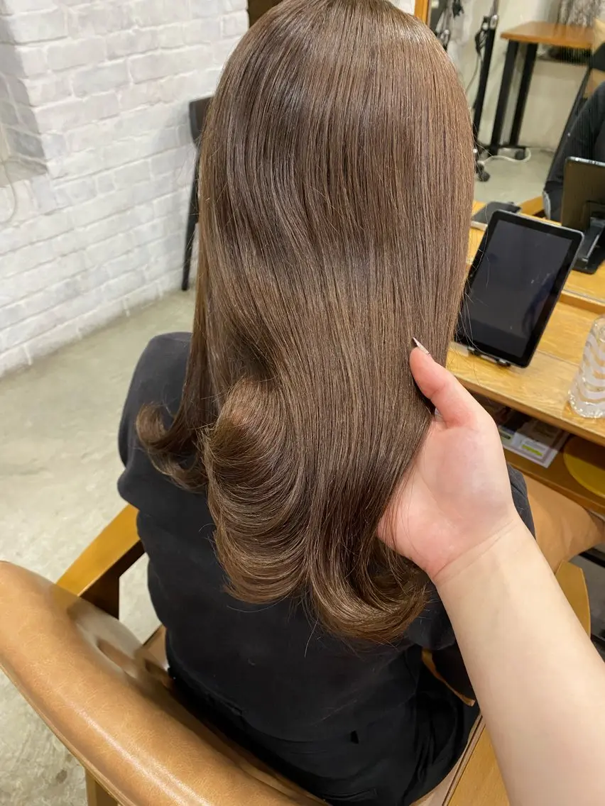 ミディアム カラー ベージュカラー カット ヘアカラー トリートメント 暖色/ブラウン/ 透明感/ゆうかのヘアスタイル