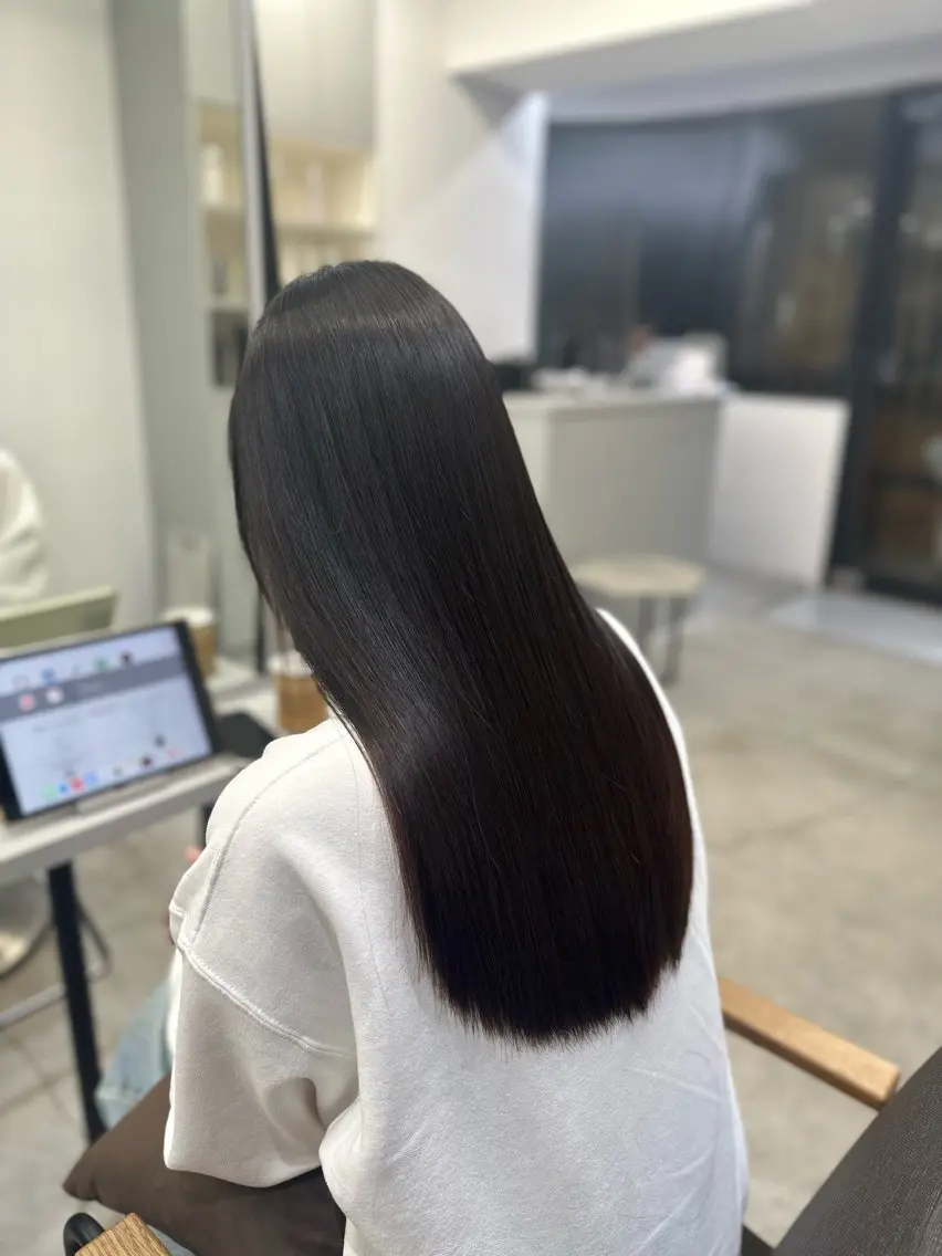 ロング パーマ 縮毛矯正 ハイトーンカラー が絶対可愛い✨泰聖✨のヘアスタイル