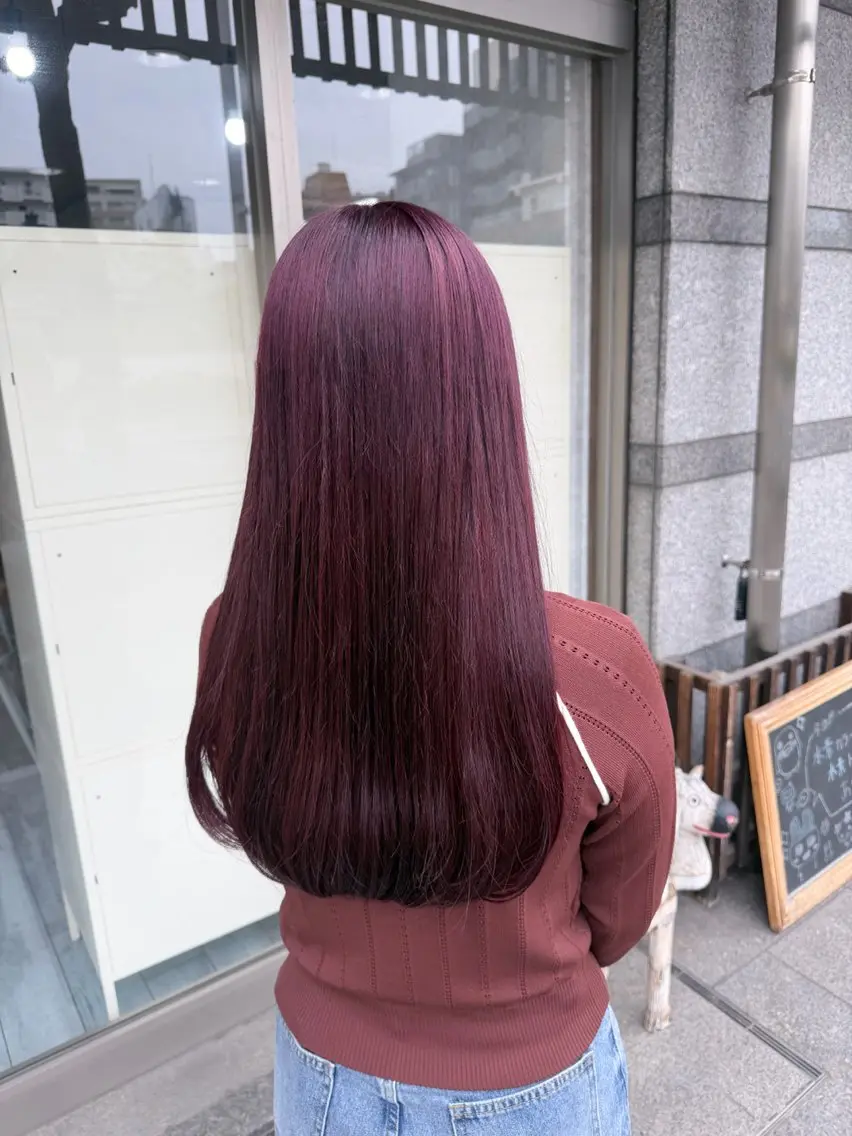 ロング カラー ラベンダーカラー ピンクカラー ピンクラベンダー ヘアカラー トリートメント イワタ マハ/ minim hairのヘアスタイル