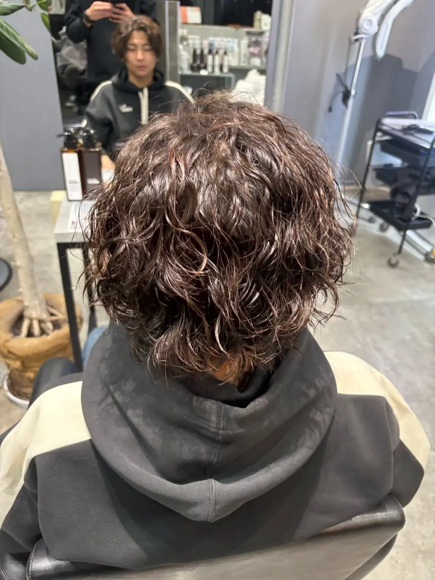 ショート パーマ メンズ メンズパーマ スパイラルパーマ カット パーマ ✂︎GLITTER ✂︎Yuu✂︎のヘアスタイル