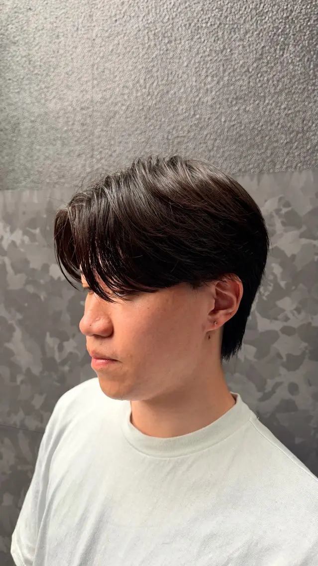 パーマ メンズ カット パーマ 全パーマ特化/センタ ーパート/フェザーのヘアスタイル