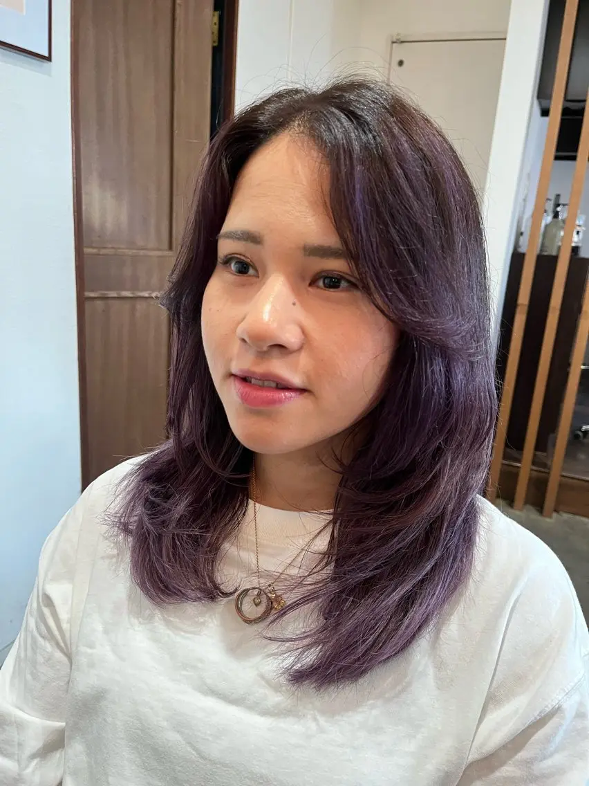 セミロング ヘアカラー 🫧透明感カラー× レイヤー🫧HARUのヘアスタイル