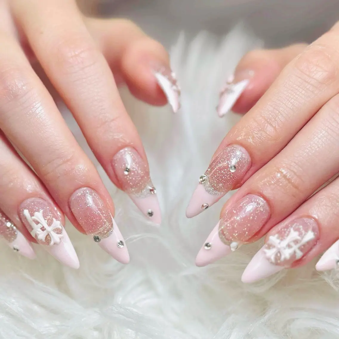 ネイル チークネイル 長さ出し フラッシュネイル フレンチネイル グラデーション AN NAIL SALONのネイルデザイン