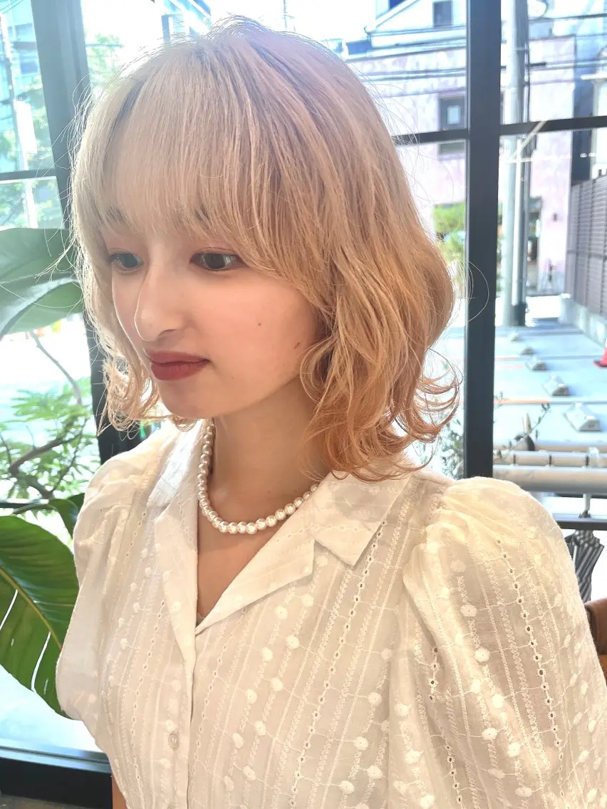 ミディアム 韓国風レイヤーカット 松葉翔のヘアスタイル