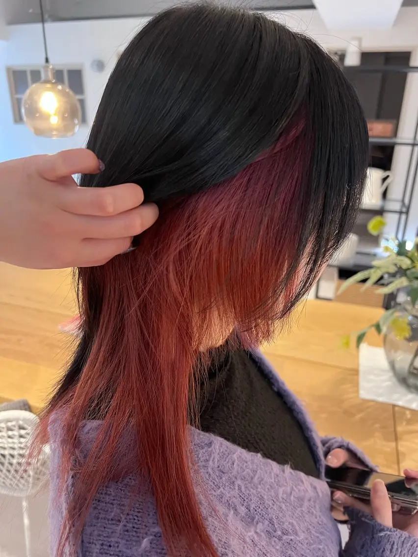 カラー ピンクカラー 瀬戸 杏珠のヘアスタイル