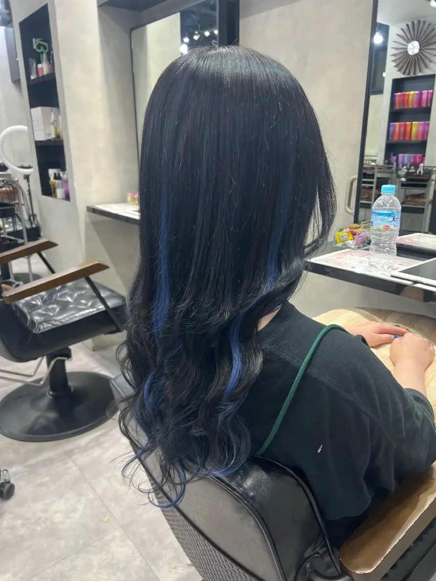 ロング カラー ヘアアレンジ シールエクステ アッシュ バレイヤージュ ベージュカラー 黒髪 カット ヘアカラー エクステ ar+ ❤︎ maiのヘアスタイル