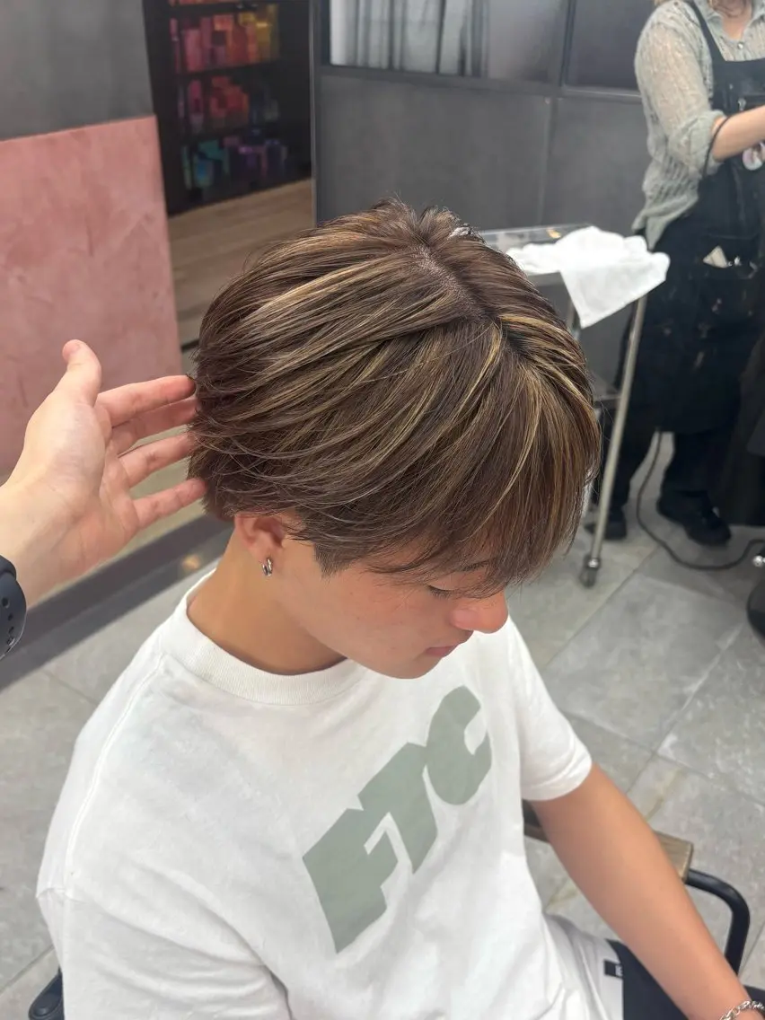 ショート メンズ カット ヘアカラー 大本 メンズ/パーマのヘアスタイル