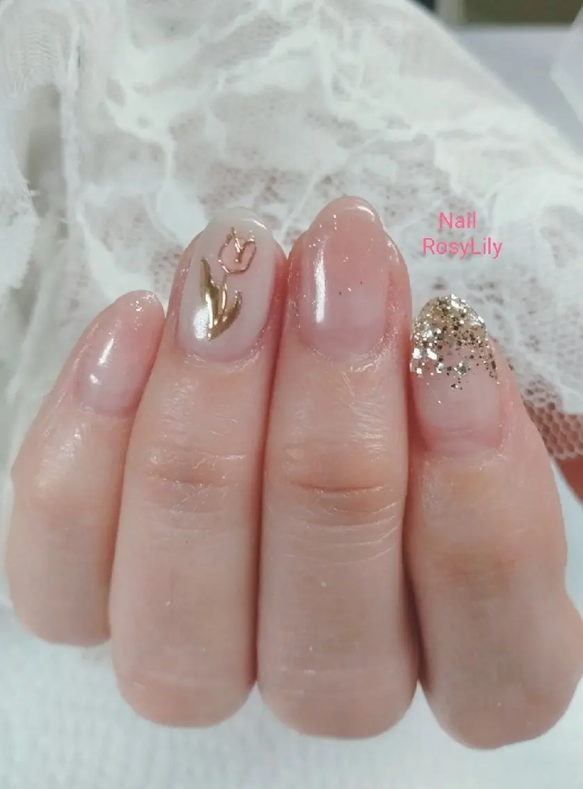 ネイル 持ち込み 春ネイル プライベートサロン Rosy Lilyのネイルデザイン