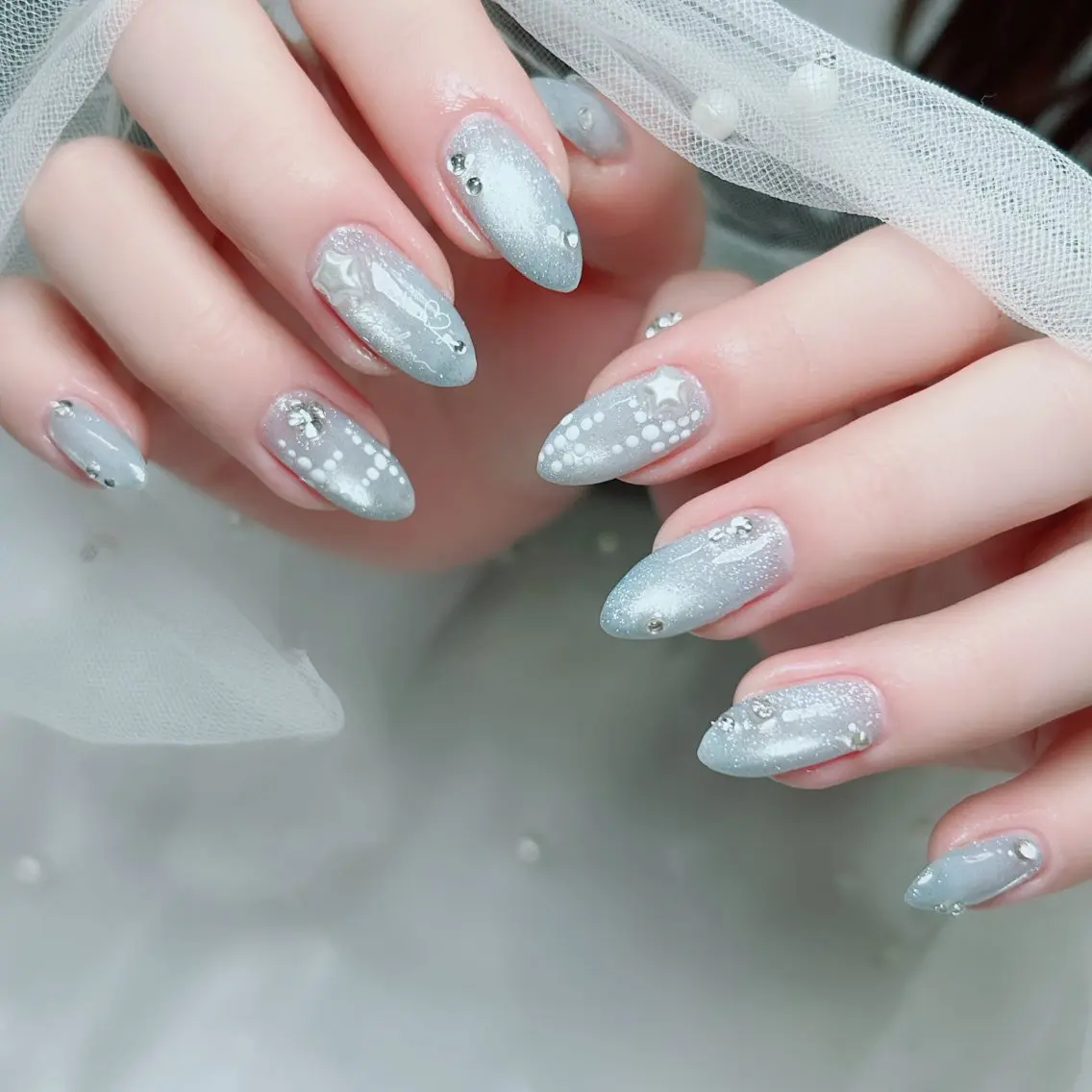 ネイル ジェルネイル マグネットネイル ニュアンスネイル 春ネイル ハンドネイル Cute Tips nailのネイルデザイン