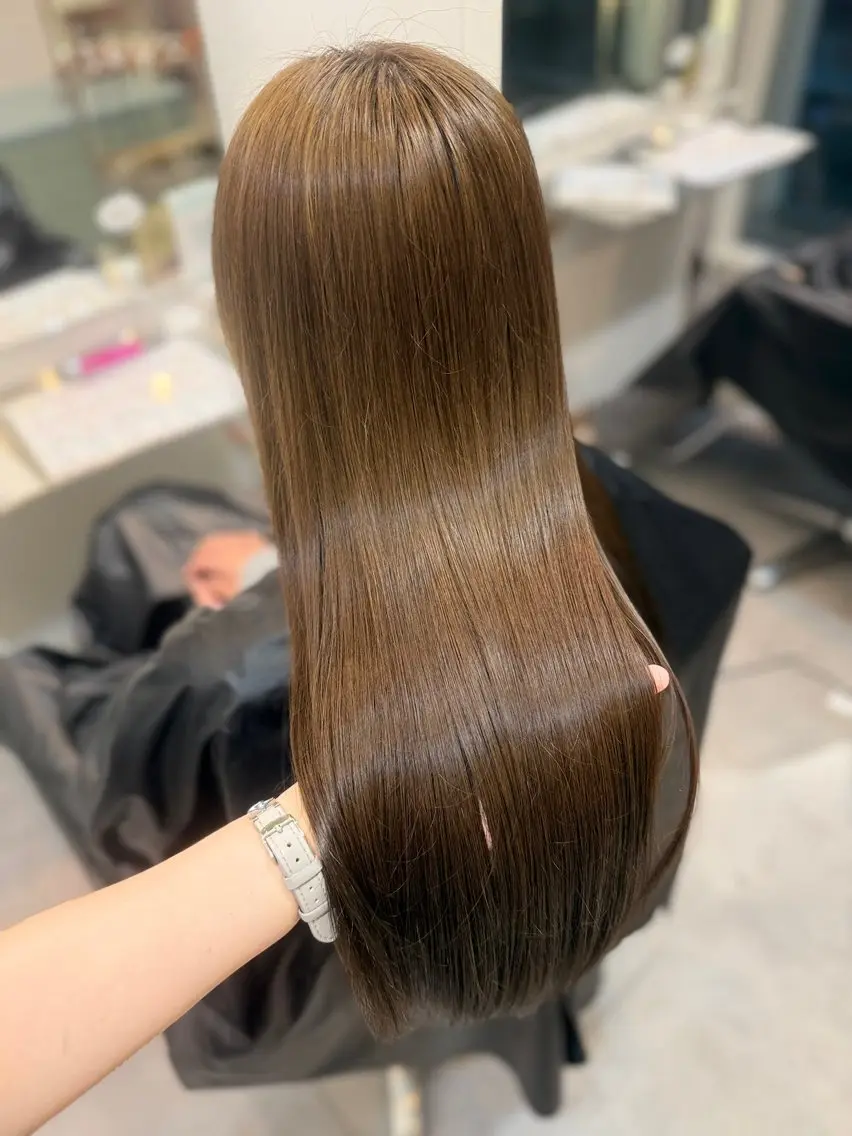 ロング カラー 縮毛矯正 トリートメント ねね🍒ストレート /艶カラーのヘアスタイル
