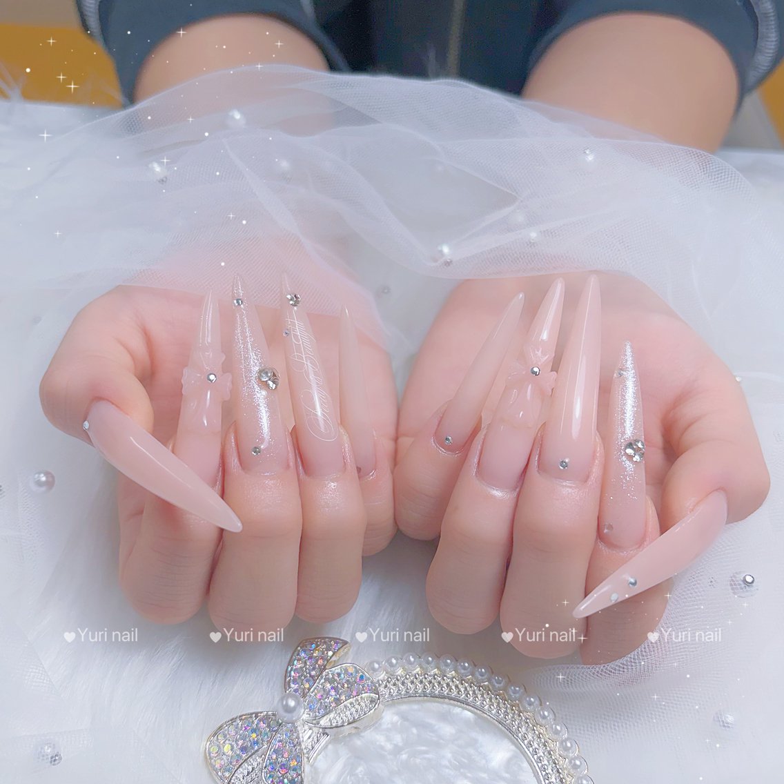 ネイル アートネイル 長さ出し フラッシュネイル ジェルネイル 韓国ネイル ハンドネイル Yuri.nail studioのネイルデザイン