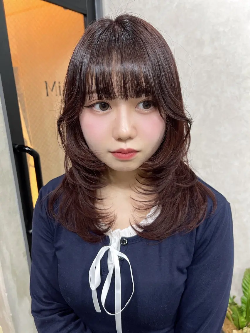 ミディアム カット ヘアカラー トリートメント maya🇰🇷韓国 レイヤー/顔まわりのヘアスタイル