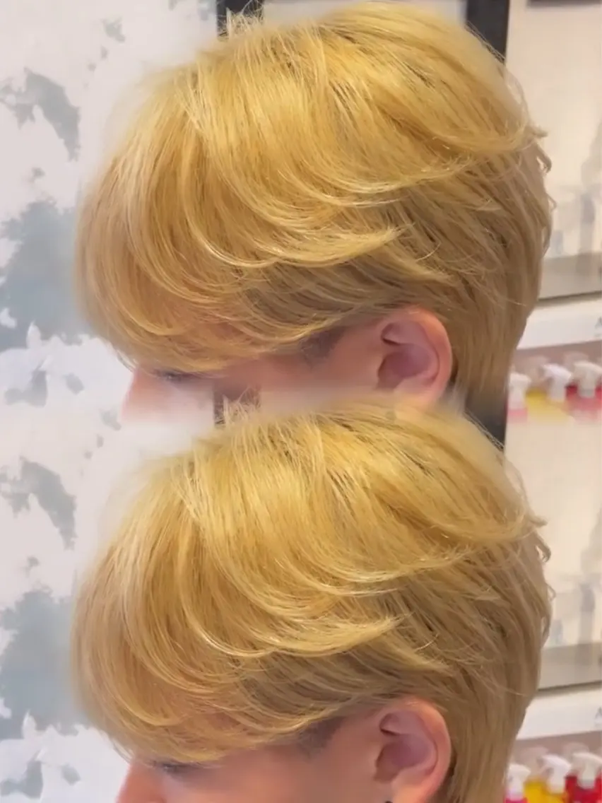 カラー メンズ センターパート メンズ韓国風 マッシュ メンズパーマ 刈り上げ カット ヘアカラー トリートメント 船橋/韓国/メンズ キチ/RITSU🪡のヘアスタイル