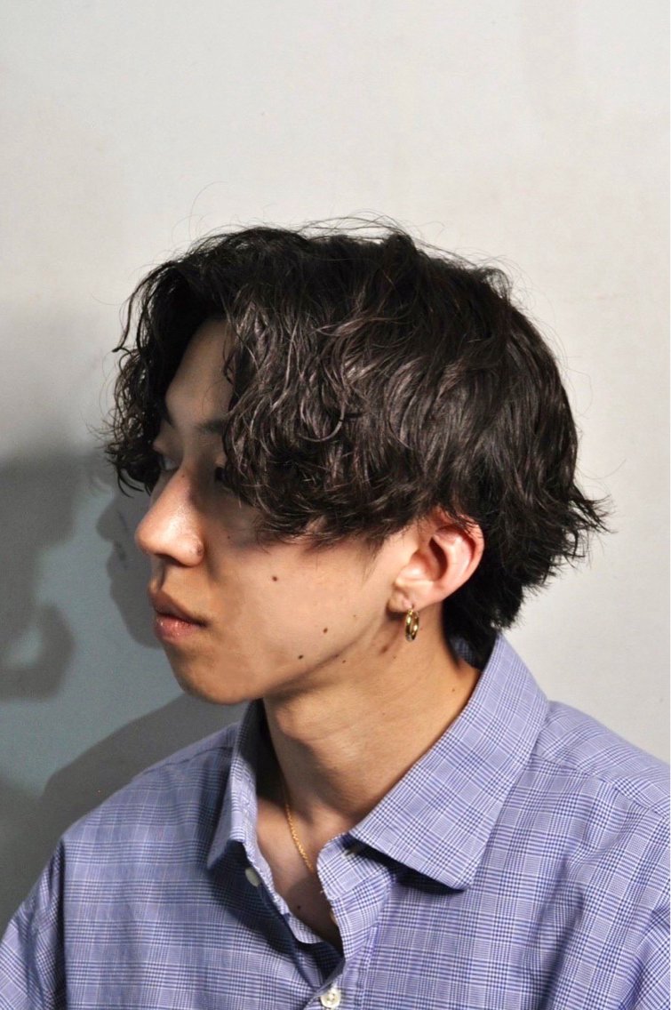 ミディアム 升谷 亮太のヘアスタイル