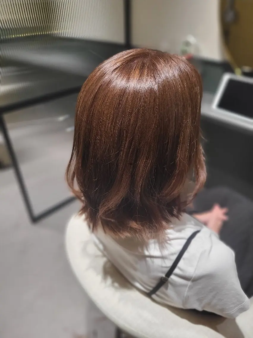 ミディアム 韓国風ヘア レイヤーカット 小顔カット カット ヘアカラー トリートメント  髪質改善＋艶専門  ✧ オオノのヘアスタイル