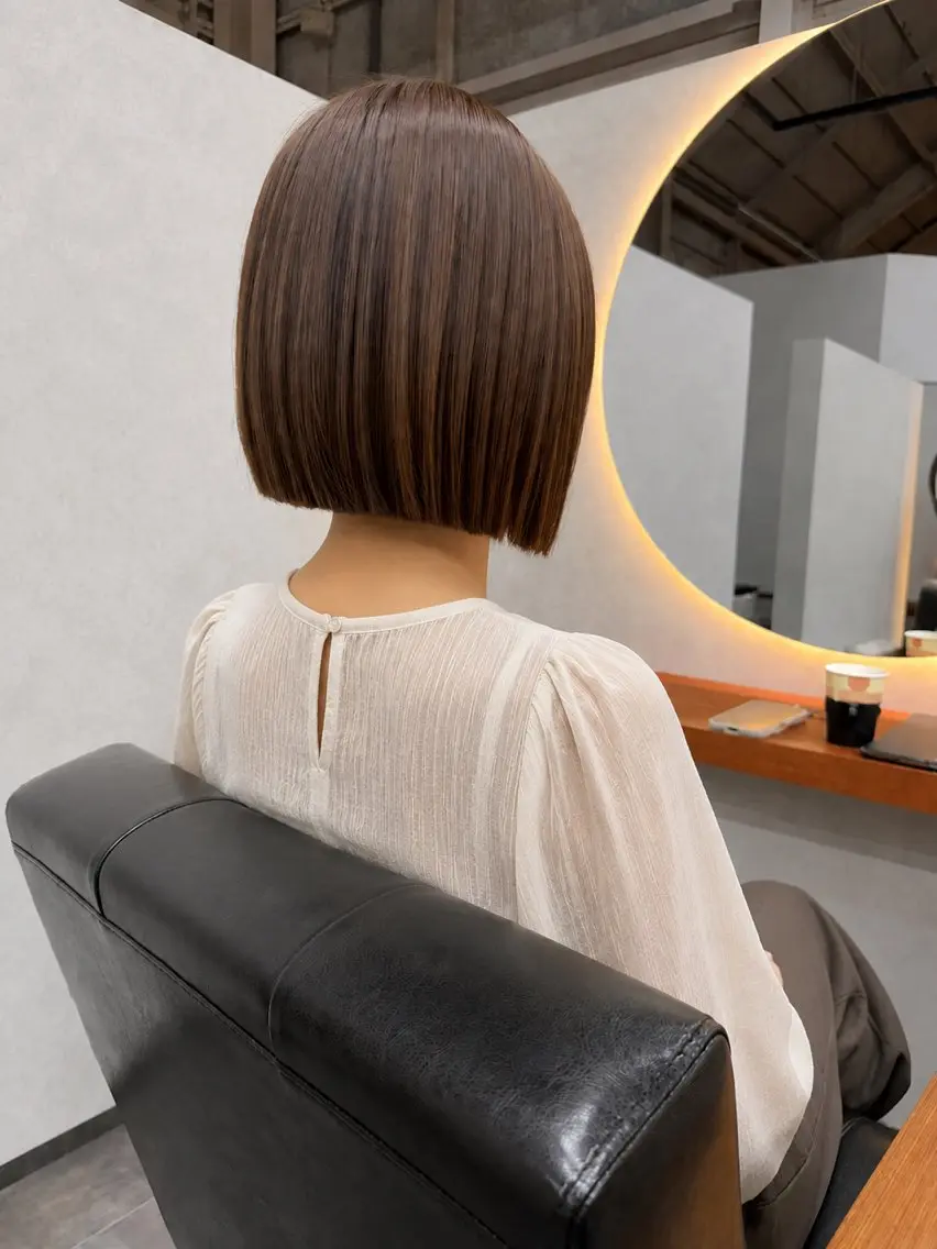 ミディアム カット ヘアカラー 佐藤 菜穂のヘアスタイル