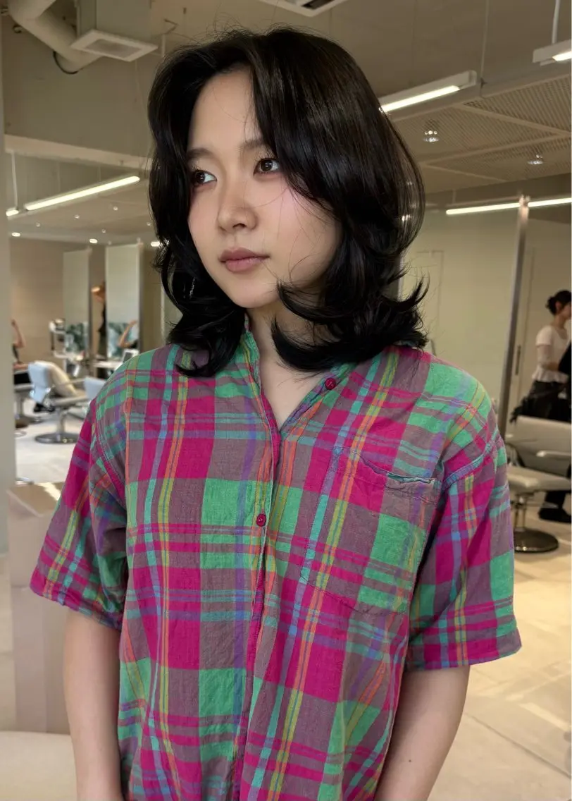 セミロング カラー レイヤーカット カット ヘアカラー 海外レイヤー /NAGISAのヘアスタイル