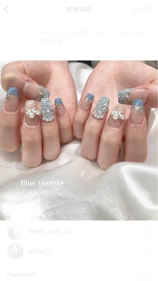 ネイル ツイードネイル ハンドネイル emmi nailのネイルデザイン