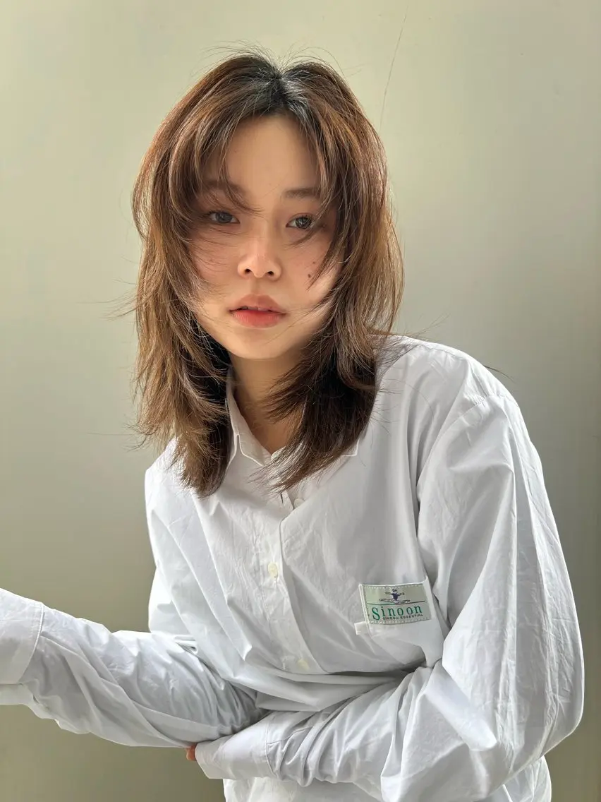 ミディアム ヘアカラー 似合わせカット/ カホのヘアスタイル