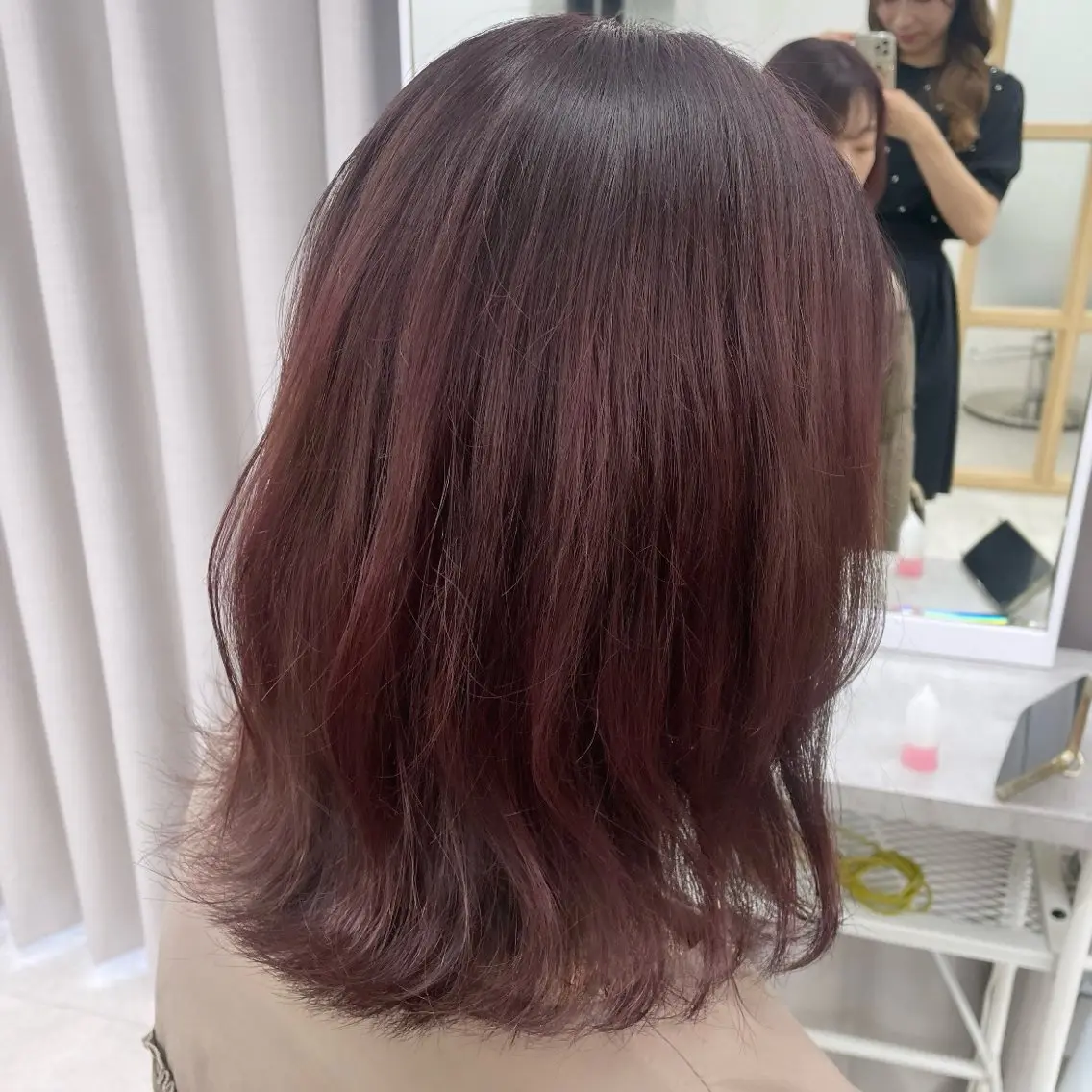 ミディアム カット ヘアカラー 前髪、顔まわりカット 🎀ゆうなのヘアスタイル