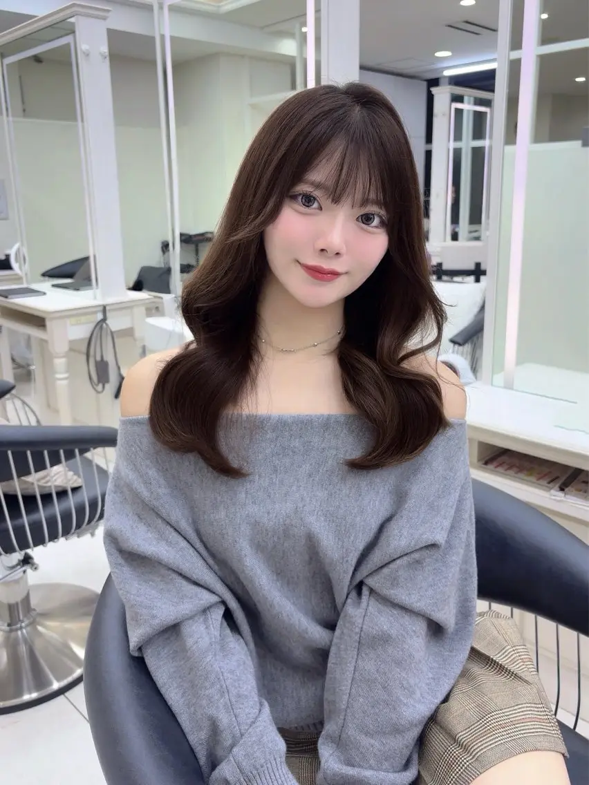 ロング カット ヘアカラー トリートメント 韓国風レイヤー/ 銀座🤍Fukaのヘアスタイル