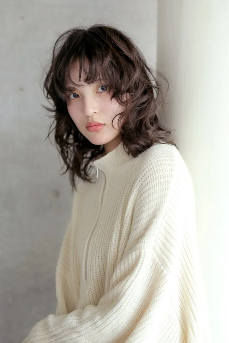 ミディアム ミディアムパーマ ボブ レイヤーカット マレットヘア カット パーマ トリートメント ショート･ボブ SHOTAのヘアスタイル