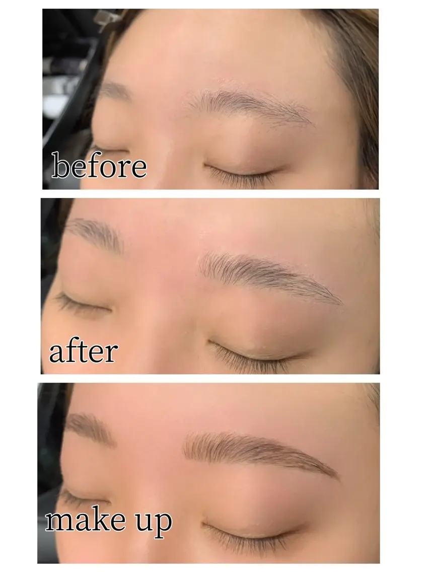 ハリウッドブロウリフト(眉癖改善パーマ)✴︎WAX脱毛•メイクレクチャー付きの写真