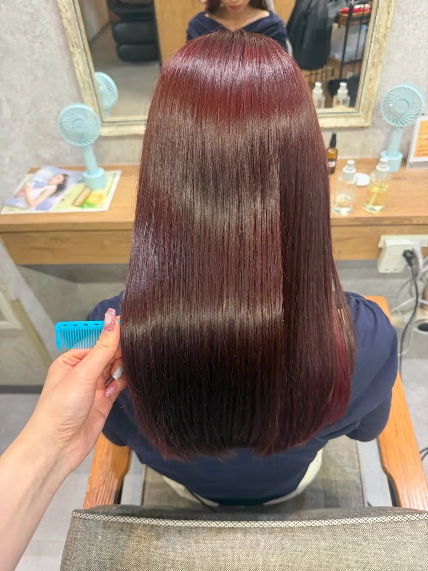 ロング カラー ヘアカラー トリートメント ツヤちゅるカラー✮ すずなのヘアスタイル