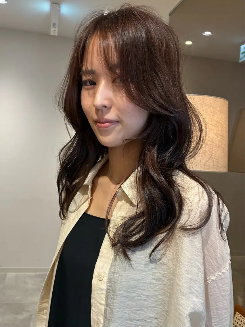 セミロング ケアカラー 韓国風ヘア カット ヘアカラー トリートメント Zina吉祥寺/ Yumikaのヘアスタイル