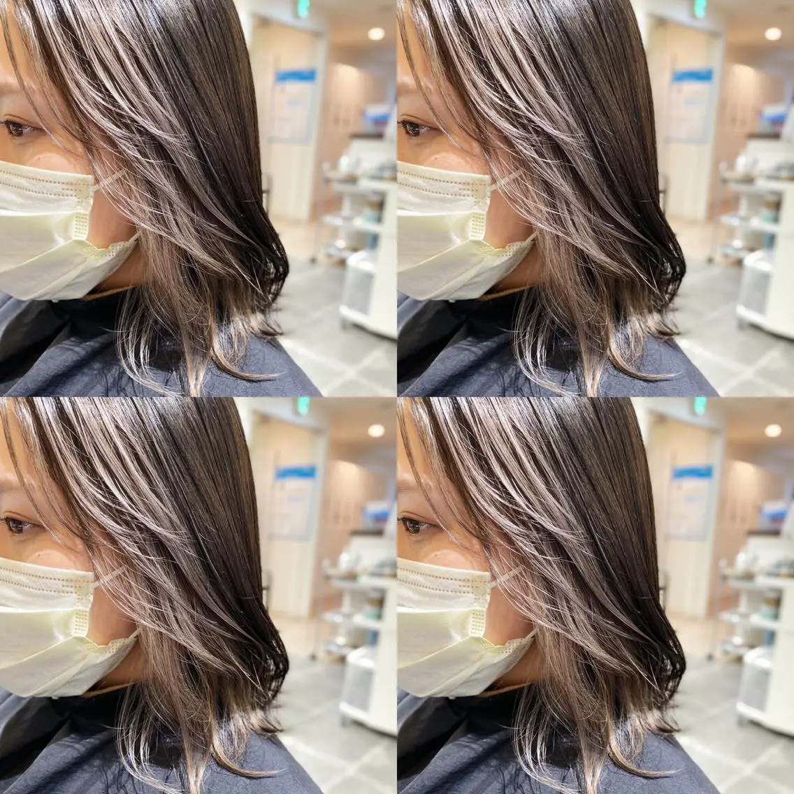 ミディアム カラー ヘアアレンジ インナーカラー カット ヘアカラー トリートメント 竹内啓太 ボブのヘアスタイル