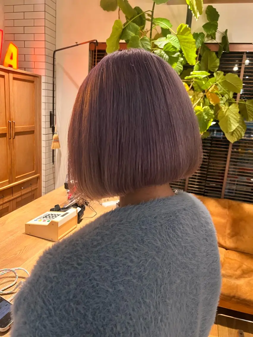 ミディアム カラー ダブルカラー 似合わせカット✂︎ 艶カラー・*:湊七海のヘアスタイル