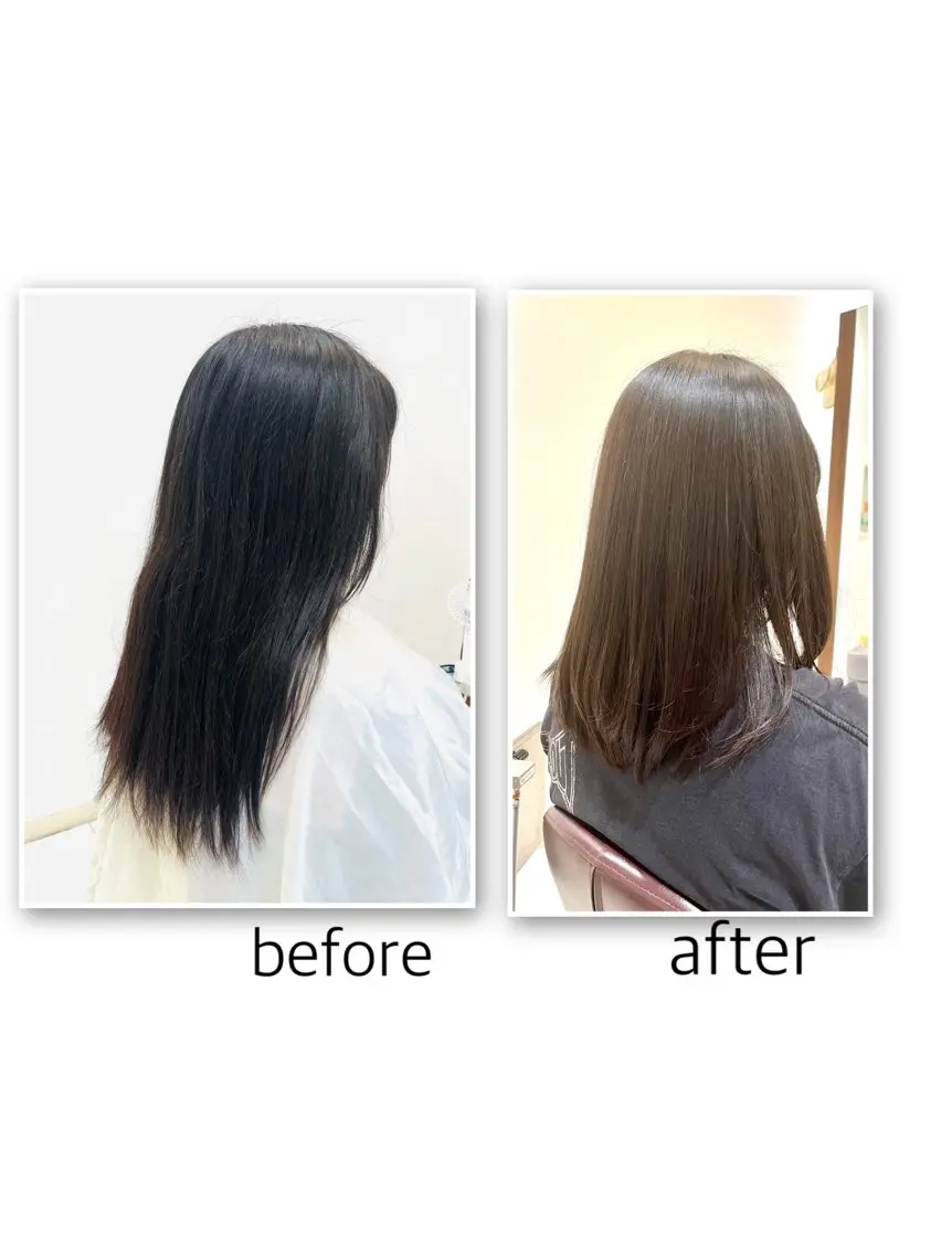 セミロング レイヤーカット 酸性ストレート ツヅキ マスミのヘアスタイル