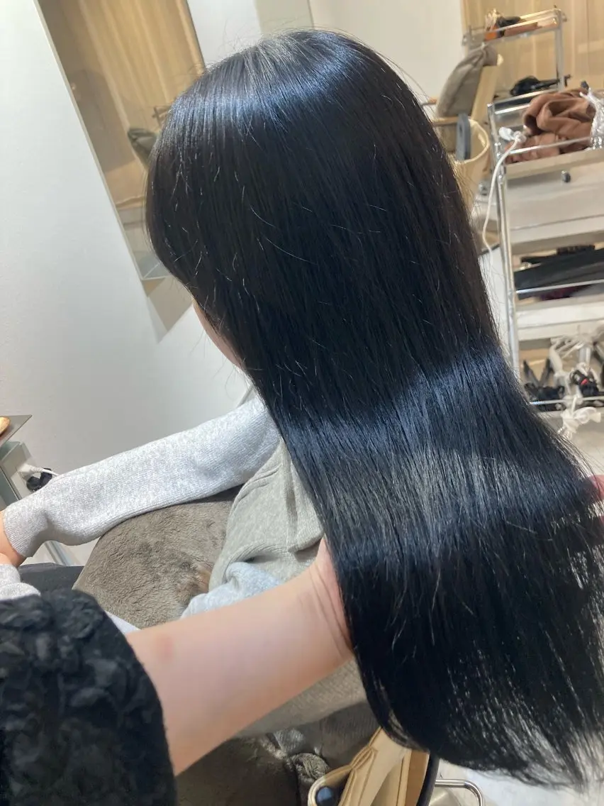 ロング カット ヘアカラー トリートメント ✨色持ちの良い艶 カラー✨蟹江真世のヘアスタイル