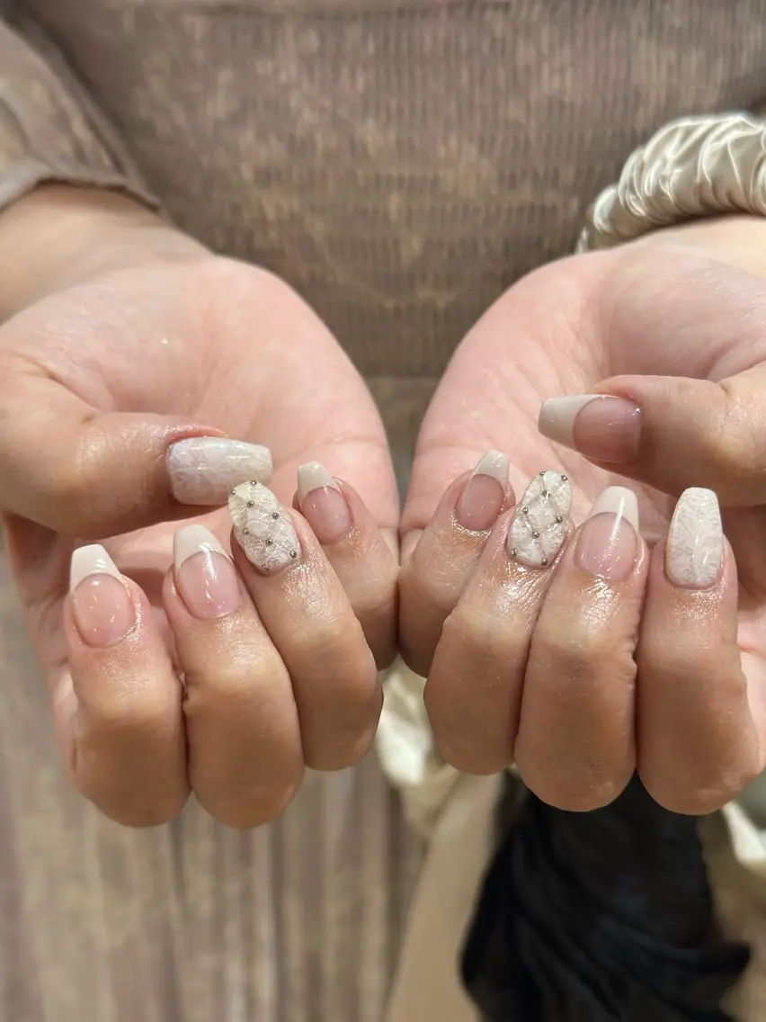 ネイル レース 持ち込み ハンドネイル 松永 稚奈のネイルデザイン